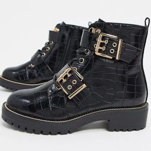 ASOS | Aubrey Lace Up Croc Boots